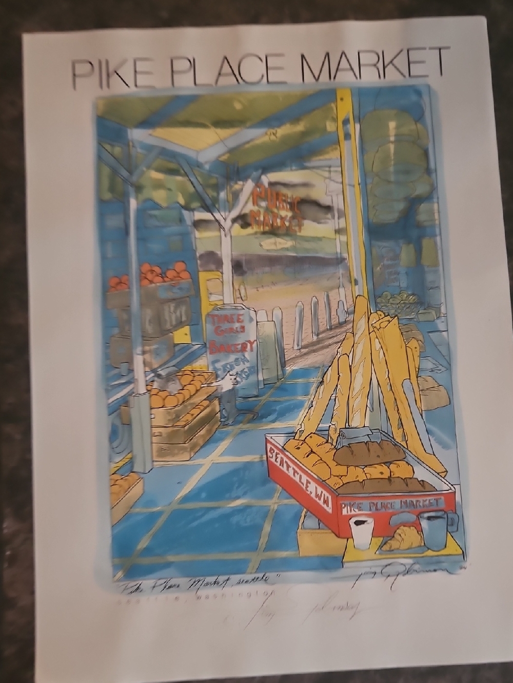 Pike Place Market Print Jim Robinson Signed